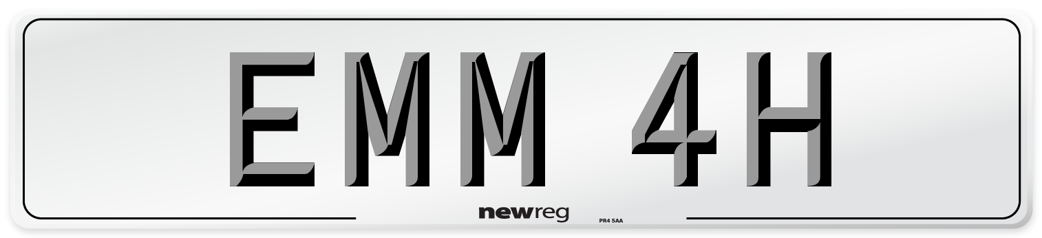 EMM 4H Number Plate from New Reg